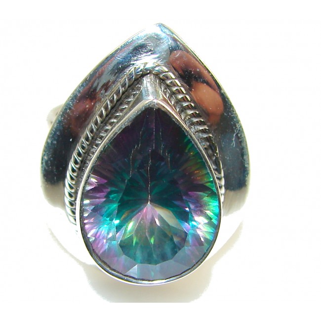 Tropical Glow! Magic Topaz Sterling Silver Ring s. 7