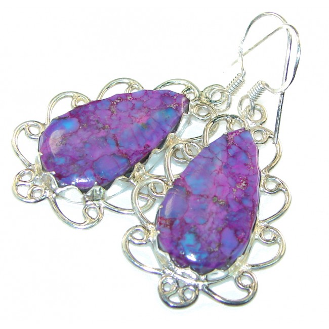 Simple! Purple Turquoise Sterling Silver earrings