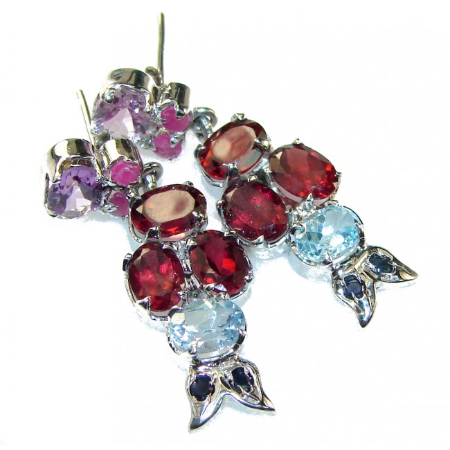 Just Perfect!! Red Garnet Sterling Silver earrings