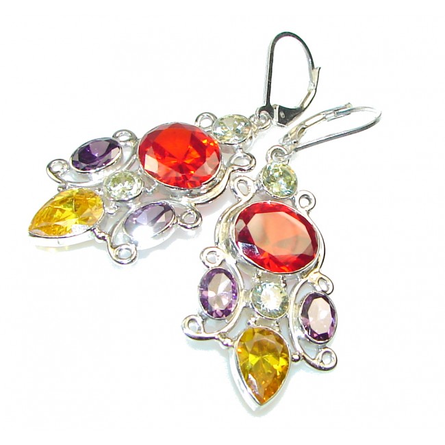 Summer Time!! Multicolor Quartz Sterling Silver earrings