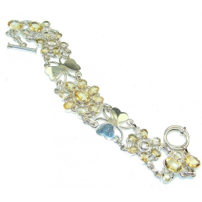 Perfect! Natural Yellow Citrine Sterling Silver Bracelet