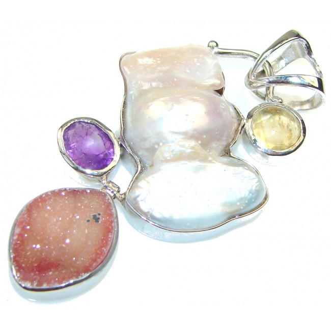Amazing AAA Mother Of Pearl Sterling Silver Pendant