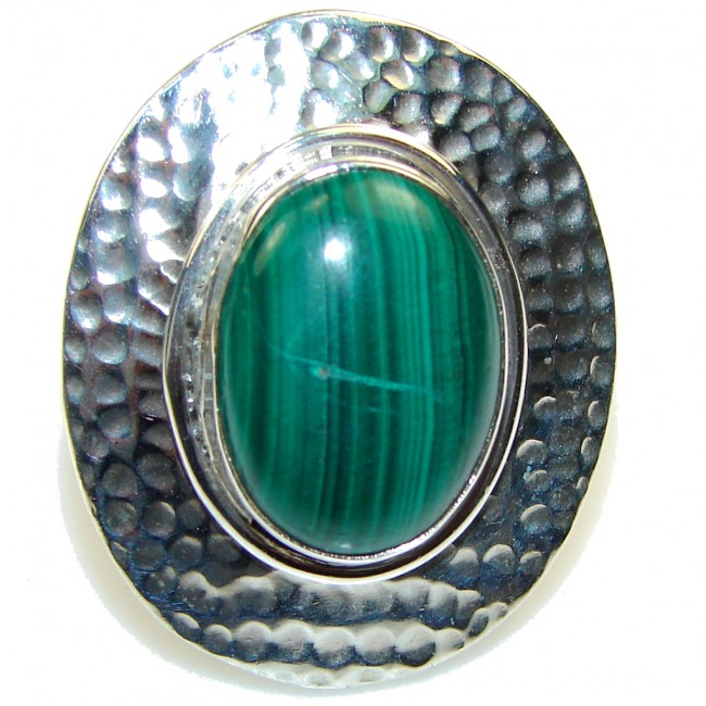 Amazing! Green Malachite Sterling Silver ring s. 6 1/2