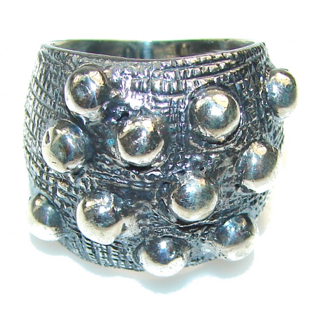 Italy Made Silver Rhodium Plated Sterling Silver Ring s. 6 1/4