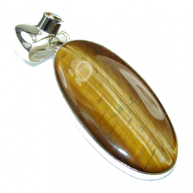 Special Moment!! Brown Tigers Eye Sterling Silver Pendant