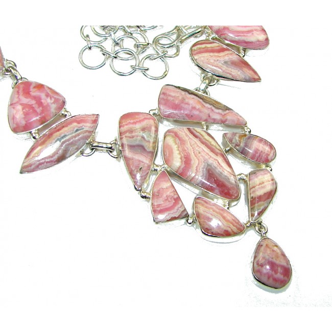 Path Of Life! Argentinian Rhodochrosite Sterling Silver necklace