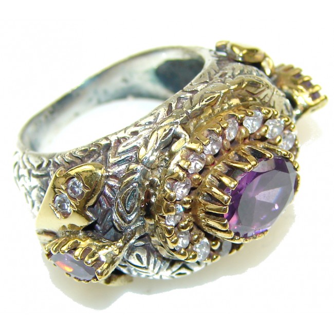 Victorian Style! Alexandrite Quartz Sterling Silver Ring s. 8 1/2