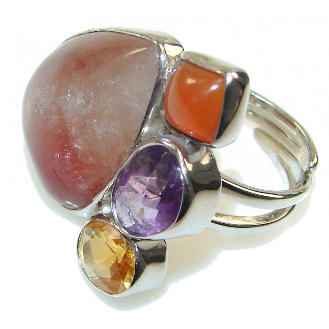 Amazing Golden Calcite Sterling Silver Ring s. 7