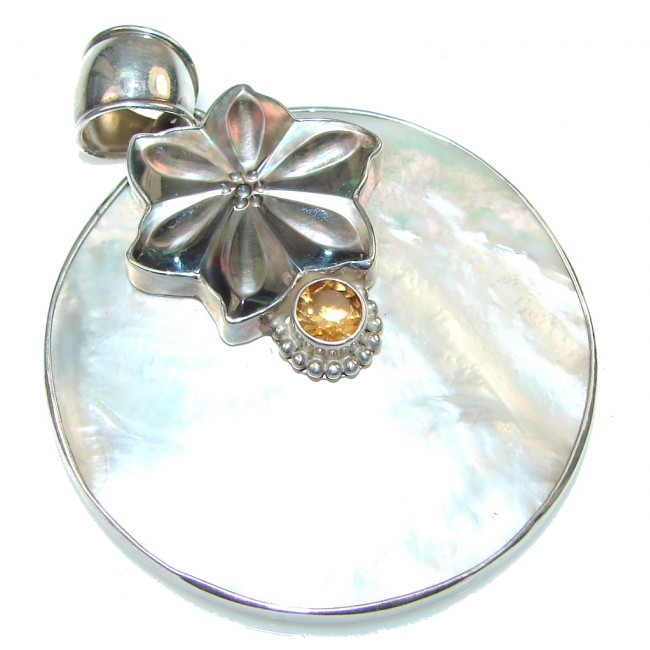 Large! Delicate Blister Pearl Sterling Silver pendant