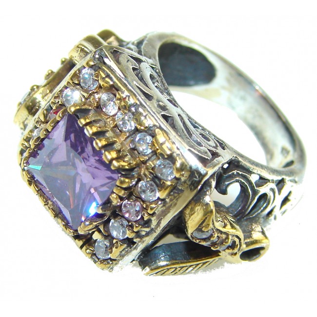 Turkish Style! Lilac Quartz Sterling Silver Ring s. 6 1/4