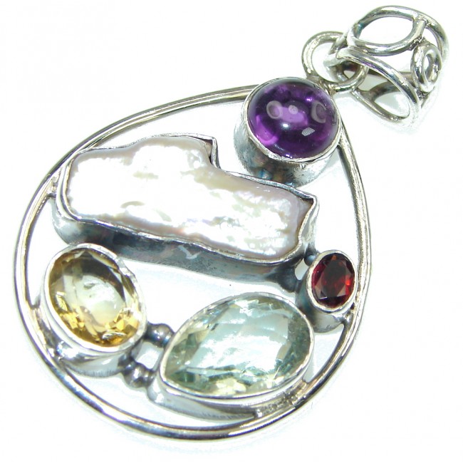 Aura Of Beauty Mother Of Pearl Sterling Silver Pendant