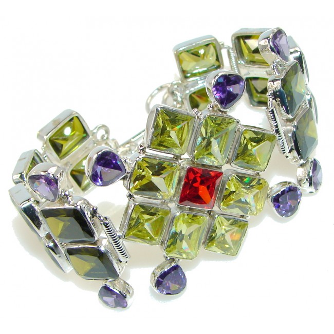 Amazing Design! Cubic Zirconia Sterling Silver Bracelet