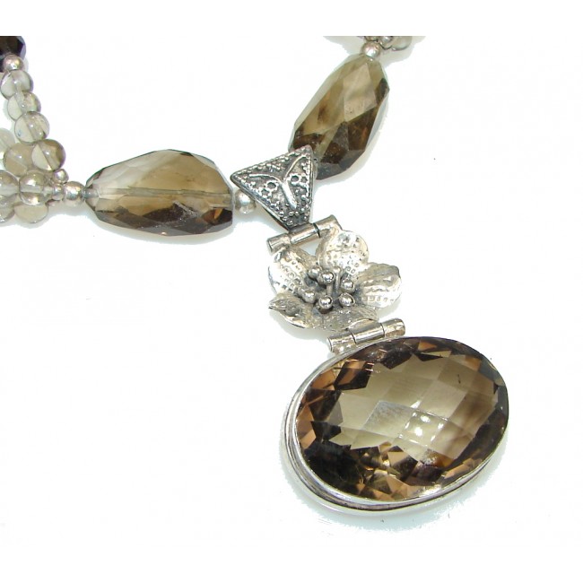 Galaxy Queen! Brown Smoky Topaz Sterling Silver necklace