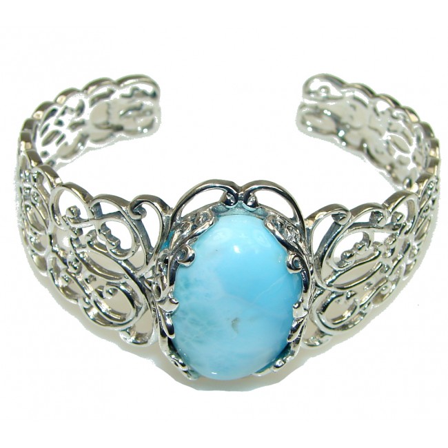 Tropical Light Blue Larimar Sterling Silver Bracelet / Cuff