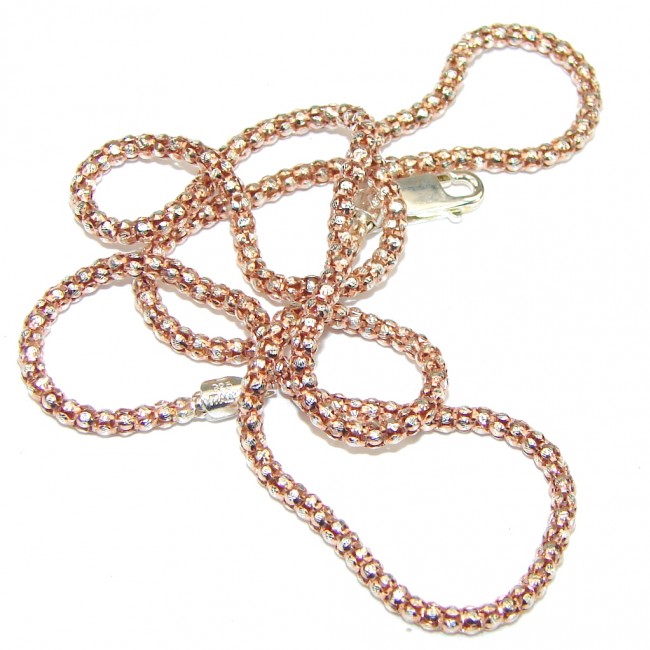 Coreana Two Tones Rose Gold Plated Sterling Silver Chain 18'' long, 1.5 mm wide