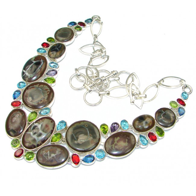 Instant Classic! Petrified Wood Sterling Silver necklace