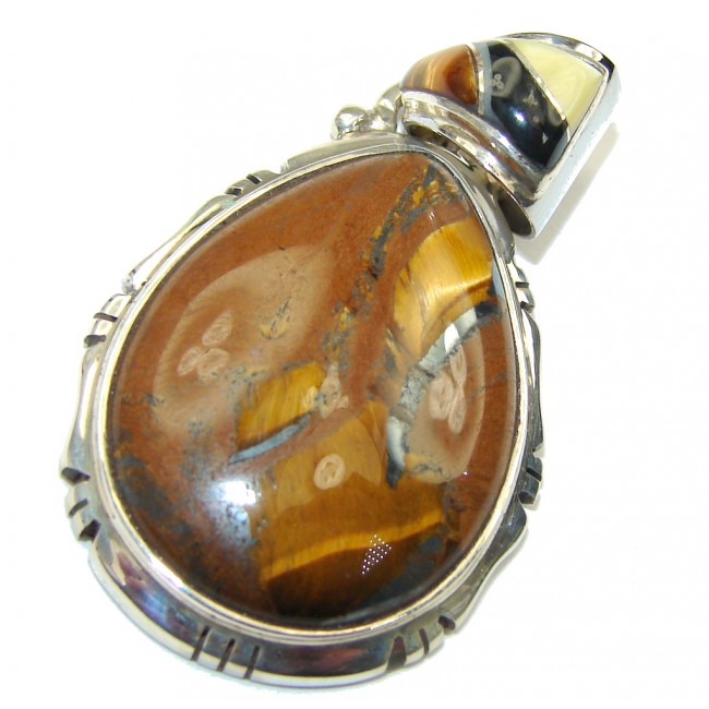 Amazing AAA Brown Tigers Eye Sterling Silver Pendant