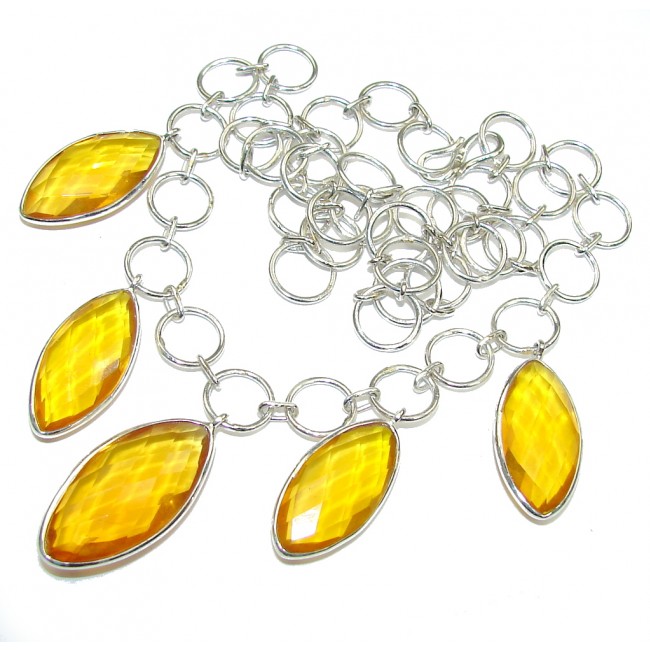 Pure In Heart! Created Citrine Sterling Silver necklace
