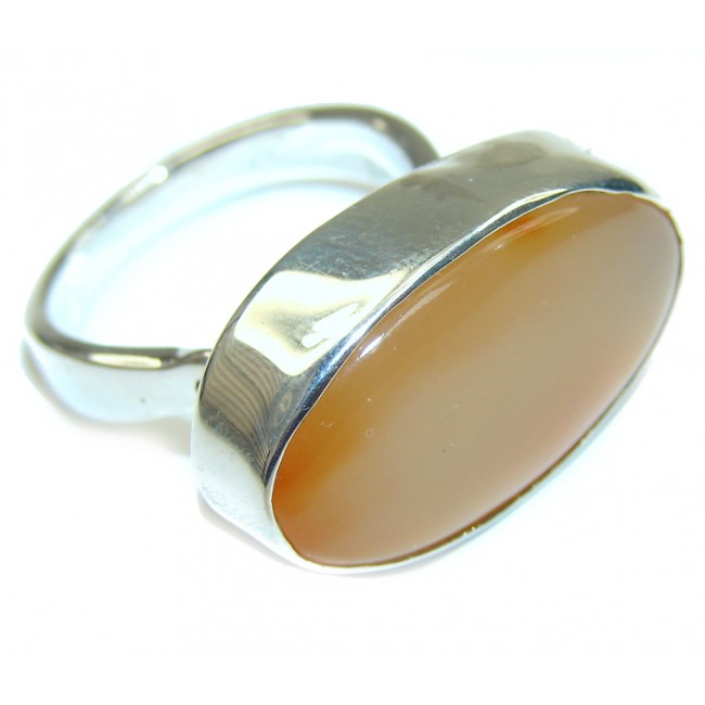 Amazing Orange Agate Sterling Silver Ring s. 9 1/4