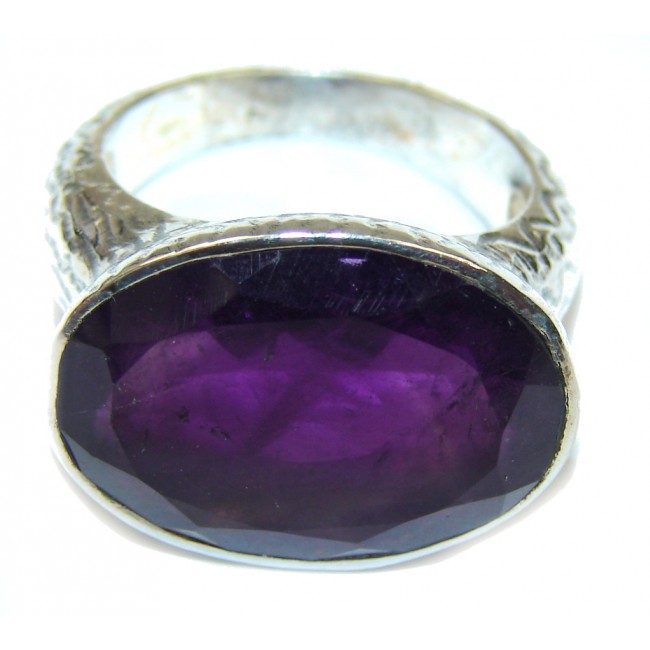Simple Beauty! Purple Amethyst Sterling Silver Ring s. 7 1/2