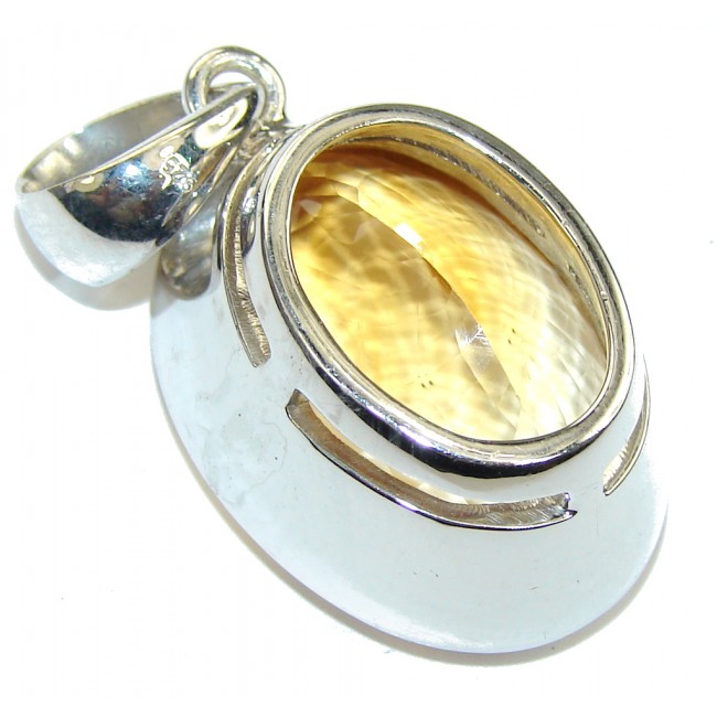 Bali Secret Precious Oval Cut Citrine Sterling Silver Pendant