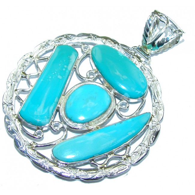 Perfect Harmony Royston Blue Turquoise Sterling Silver Pendant