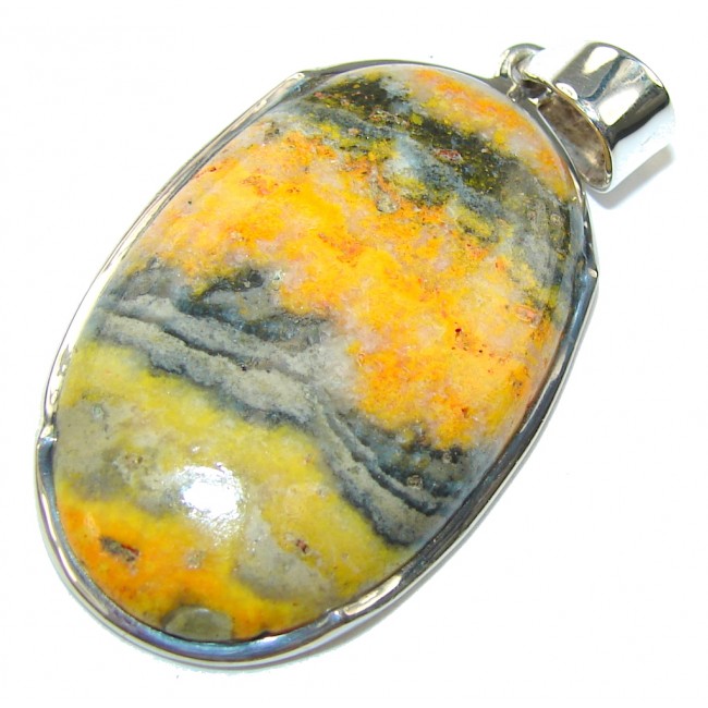 Collected Storm! Bumble Bee Jasper Sterling Silver Pendant