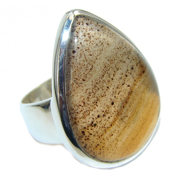 Simplicity Scentic Agate Sterling Silver Ring s. 8 1/4