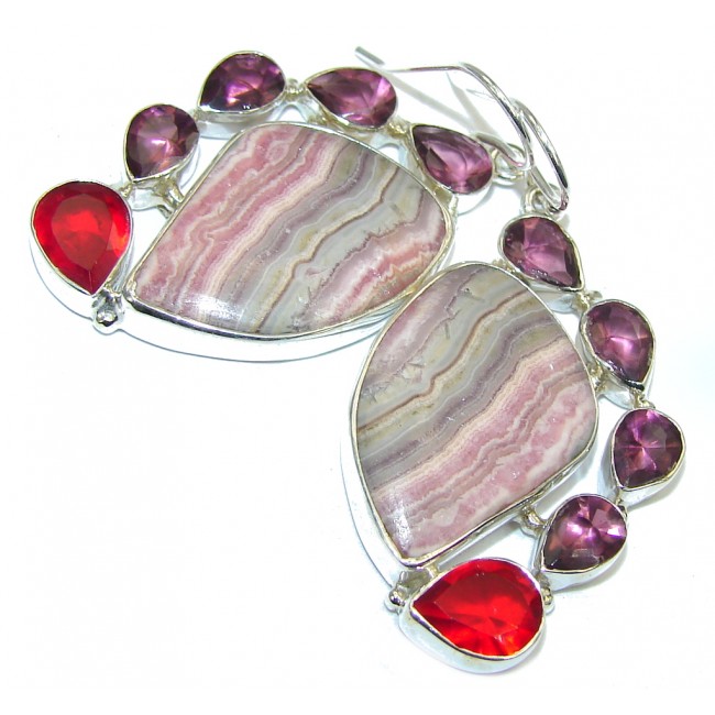 Perfect! Pink Rhodochrosite Sterling Silver earrings