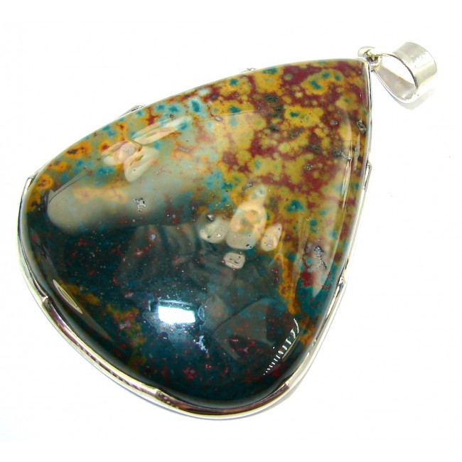 Big! Natural AAA Bloodstone Sterling Silver Pendant