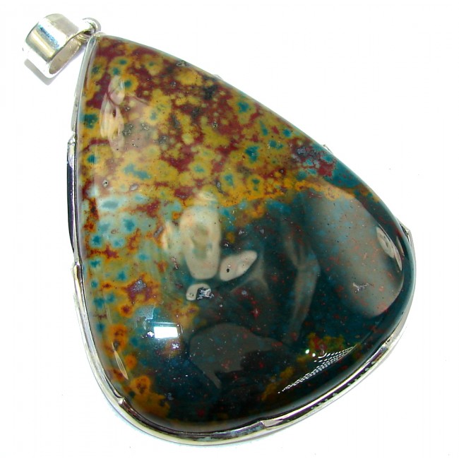 Big! Natural AAA Bloodstone Sterling Silver Pendant