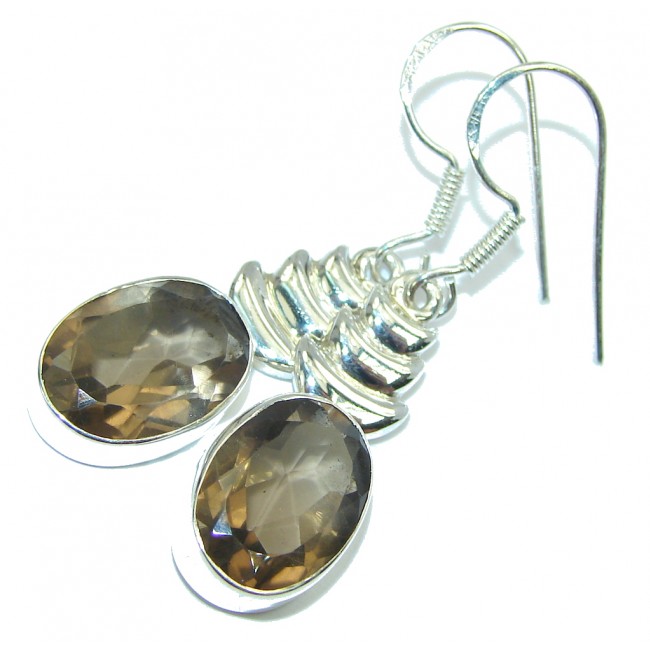 Amazing Light Smoky Topaz Sterling Silver earrings
