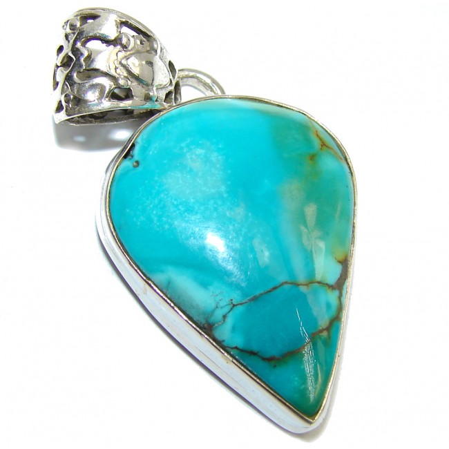 Blue Turquoise Southwestern Sterling Silver Pendant