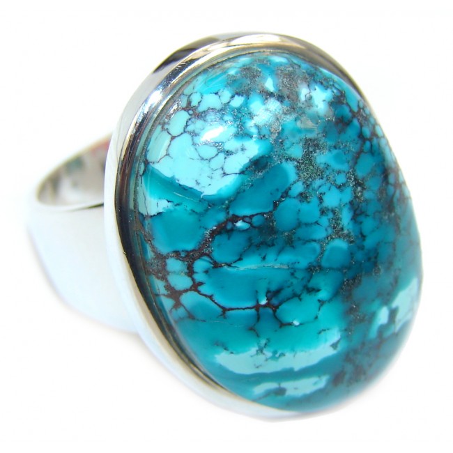 Ocean Copper vains Blue Turquoise Sterling Silver Ring s. 7 1/2
