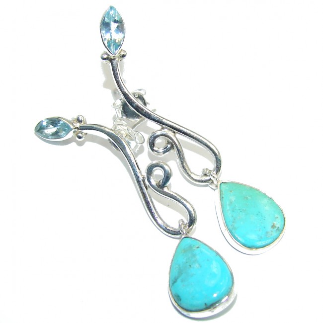 Romantic Slepping Beauty Turquoise Sterling Silver earrings
