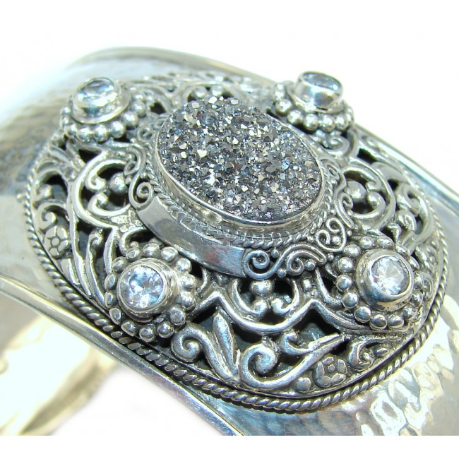 Real Treasure AAA Druzy Agate Sterling Silver Bracelet / Cuff