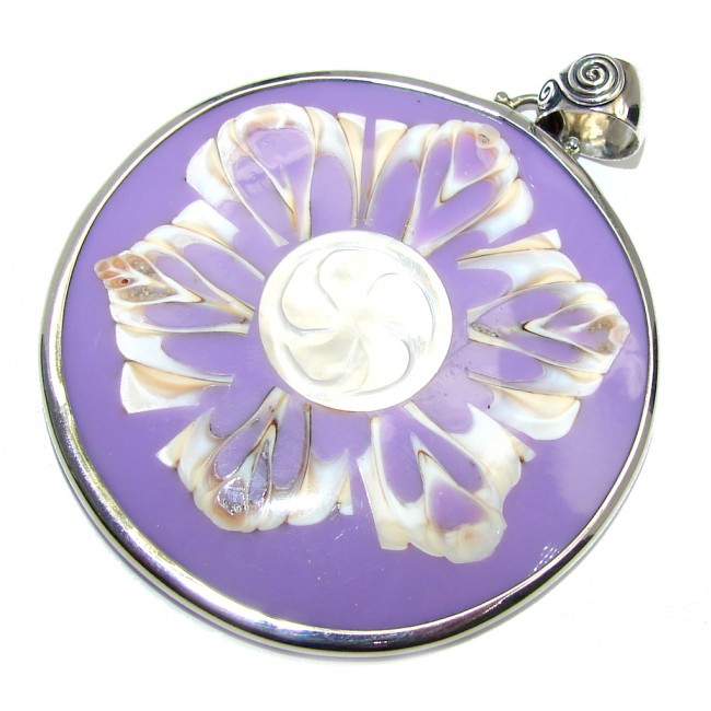 Fashion Purple Shell Sterling Silver Pendant