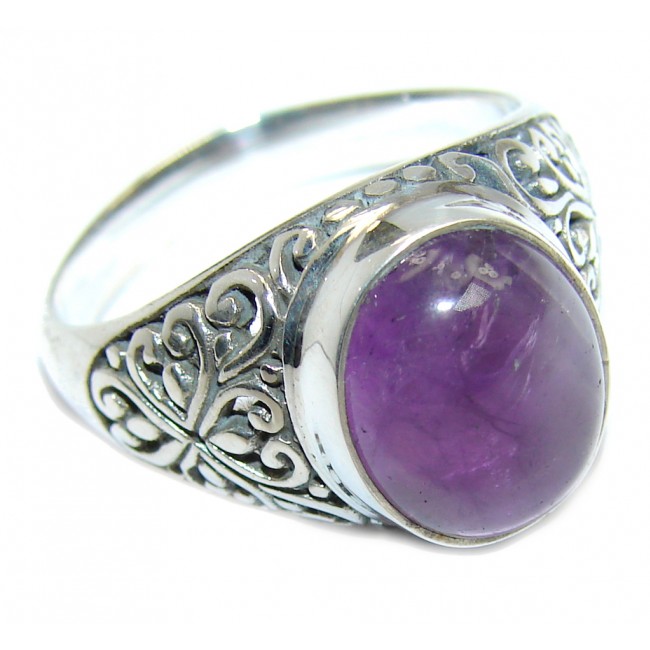 Delicate Purple Amethyst Sterling Silver Ring s. 9