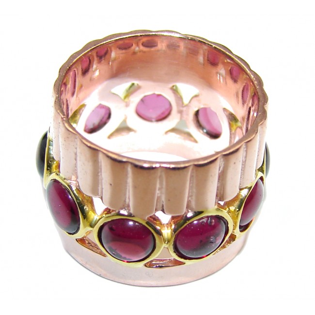 Delicate AAA Tourmaline Rose Gold Plated Sterling Silver Ring s. 5 1/2