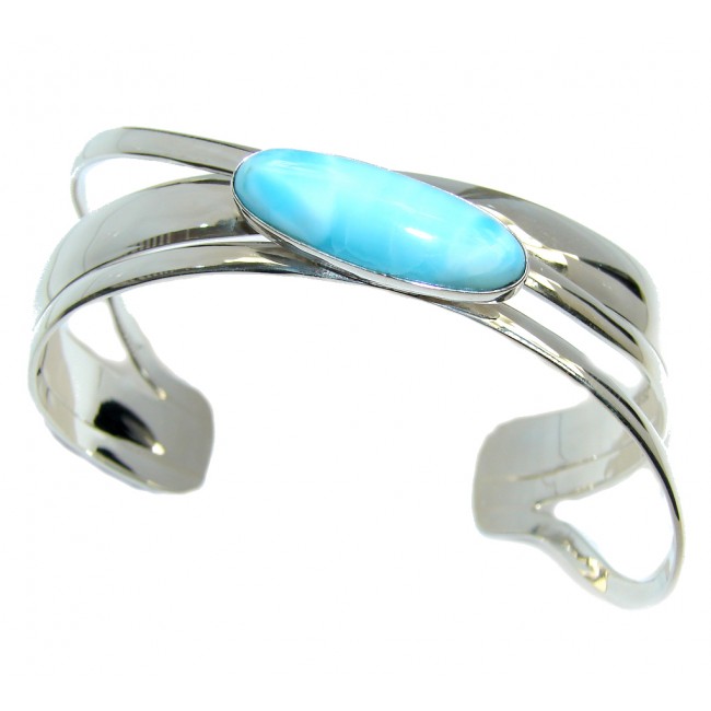 Exclusive AAA Blue Larimar Sterling Silver Bracelet / Cuff