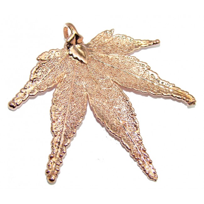 Gold Plated real Leaf Sterling Silver Pendant