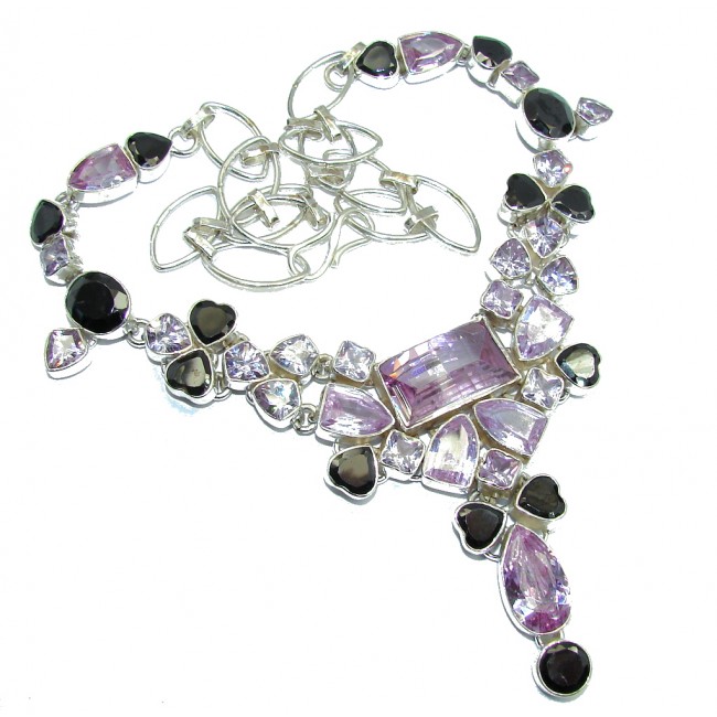 Super Chunky Lilac Beauty Cubic Zirconia Sterling Silver necklace
