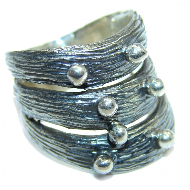 Natural Italy Made Silver Sterling Silver Ring s. 7 1/2
