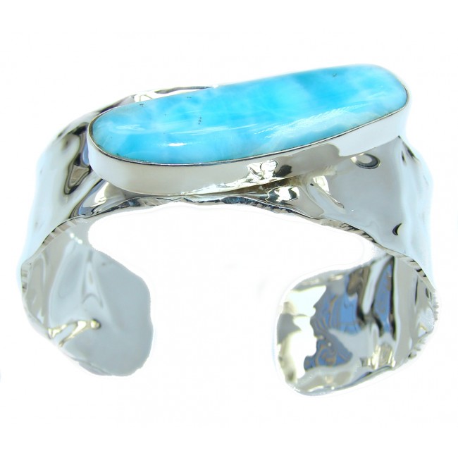 Blue Angel Large AAA Blue Larimar Sterling Silver Bracelet / Cuff