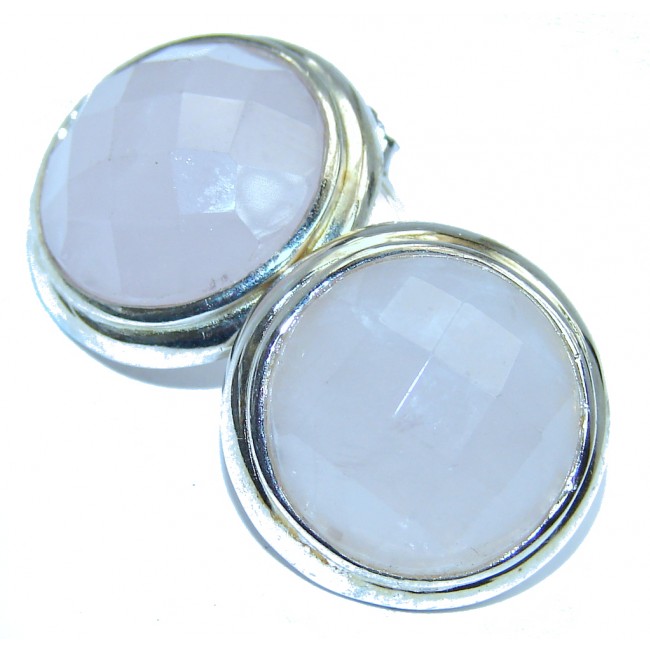 Perfect Light AAA Rose Quartz Sterling Silver earrings