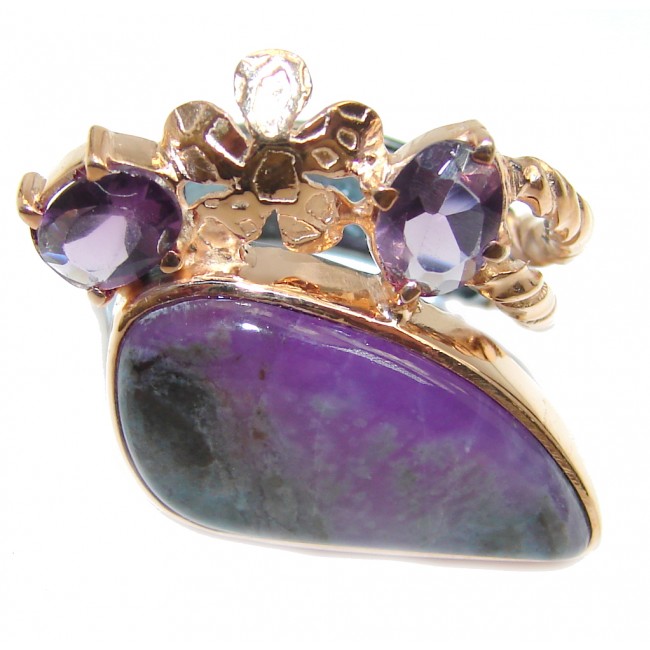 Purple Charoite Gold Rhodium plated over Sterling Silver Ring s. 6 1/4
