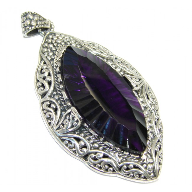 Large Posh created Alexandrite Sterling Silver indonesian made Pendant