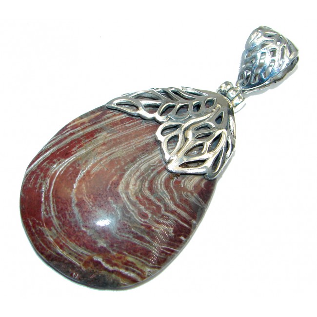 Incredible Red Lace Jasper Sterling Silver handmade Pendant