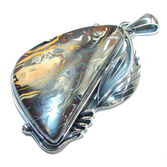 Genuine Opal Sterling Silver handmade pendant