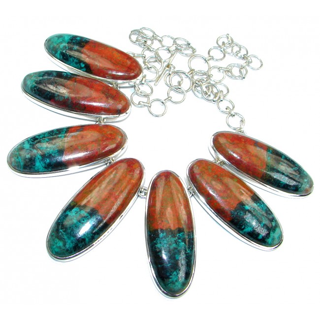 Massive AAA quality Sonora Jasper Sterling Silver handmade Necklace